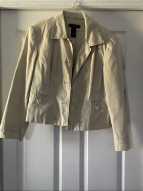 Petite Sophisticate Light Beige Cropped Blazer